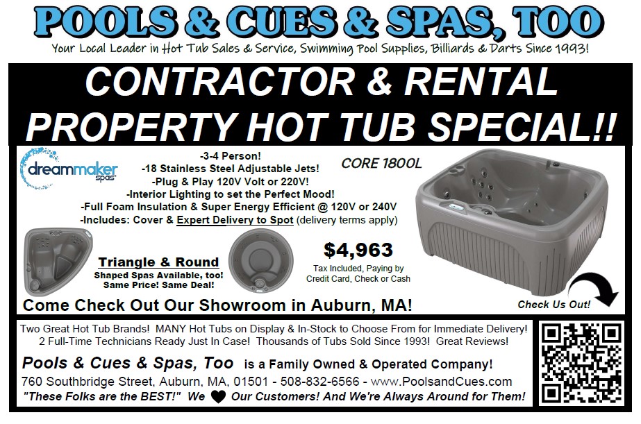 hot tub ad 1 pools cues 2025
