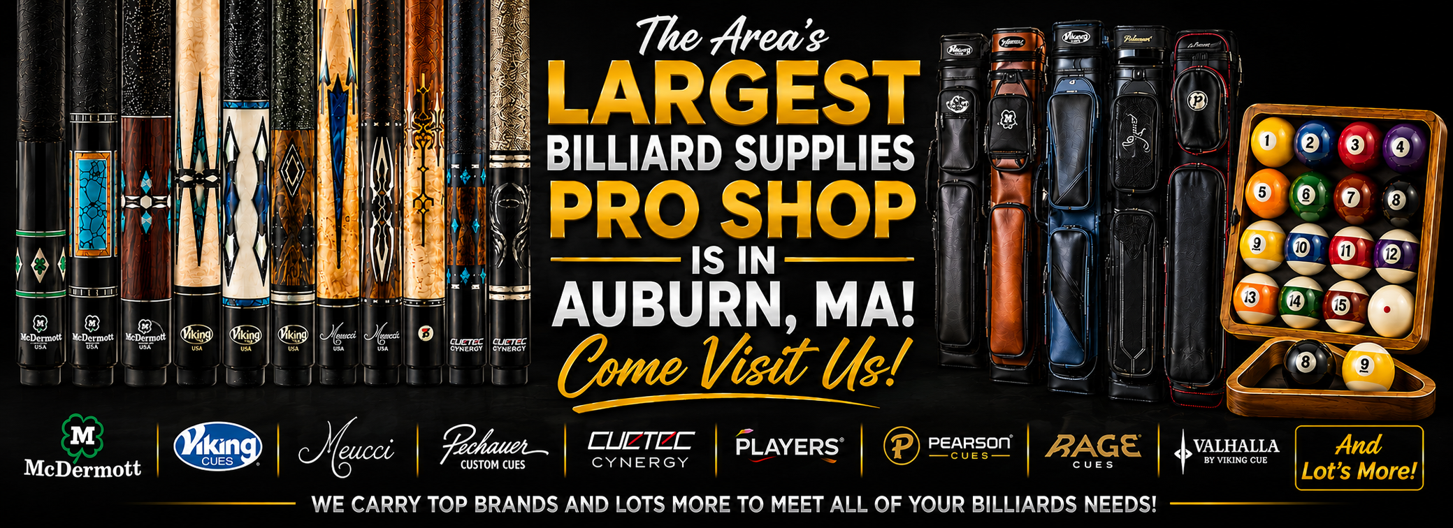 the areas largest billiards pro shop is in auburn ma pools and cues